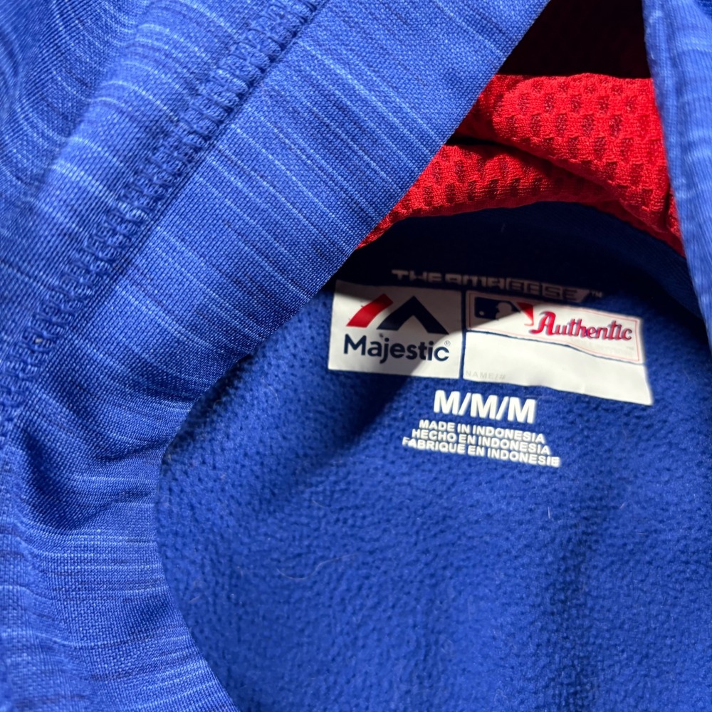 Majestic Texas Rangers Hoodie Mens M MLB Authentic Collection Blue - Picture 4 of 7